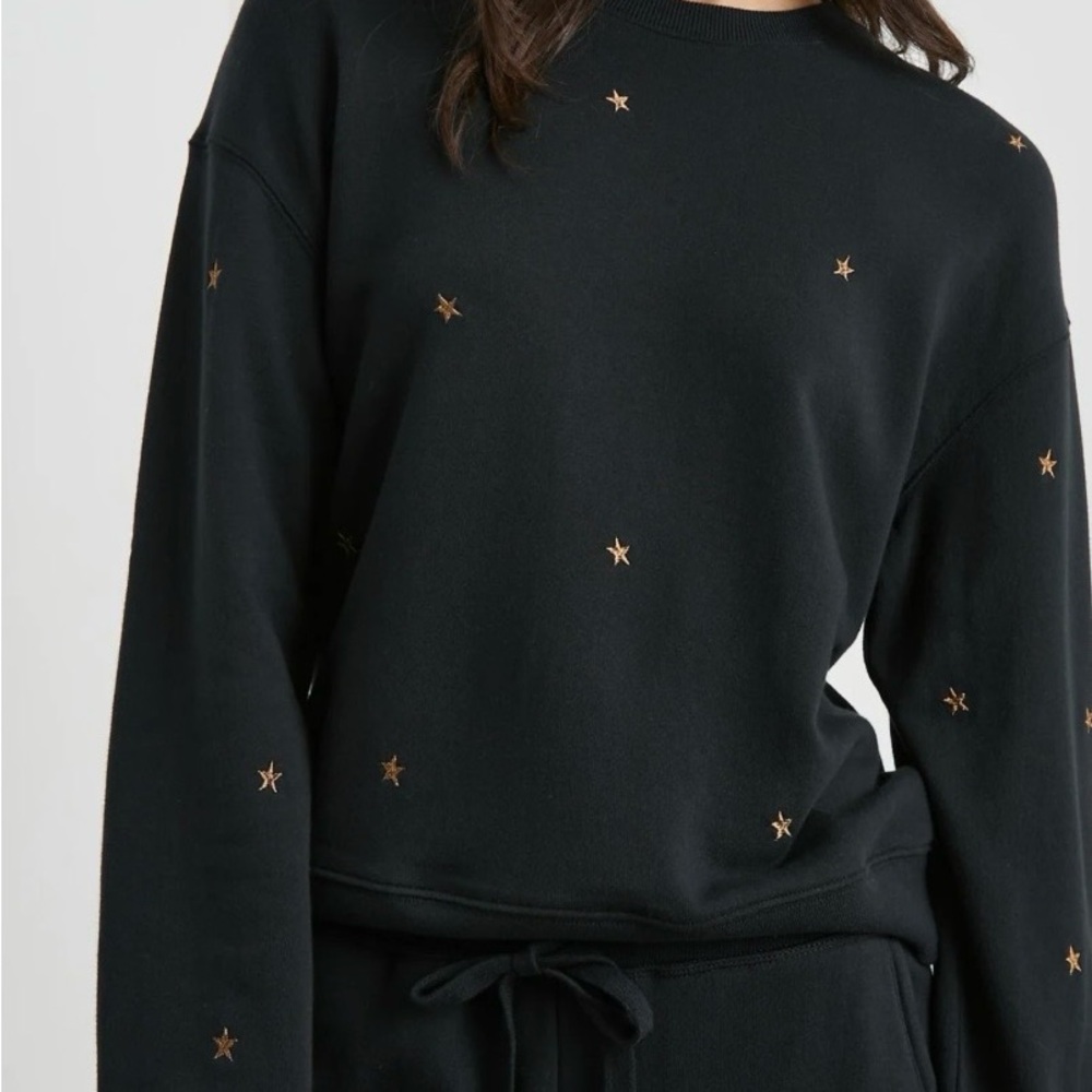 Rails Ramona Bronze Star Black Crewneck Sweatshirt Size XS